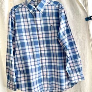 Men's Vineyard Vines Plaid Spring/Summer Button Up Shirt  Sz: Slim Fit LARGE